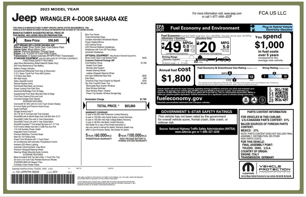 jeep wrangler 4xe 2023 1C4JJXP67PW583209 image jeep wrangler 4xe 2023 1C4JJXP67PW583209 image
